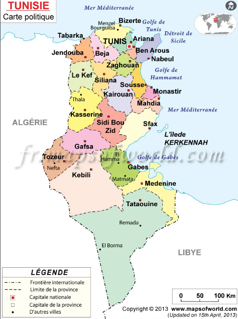 La Géographie de la Tunisie
